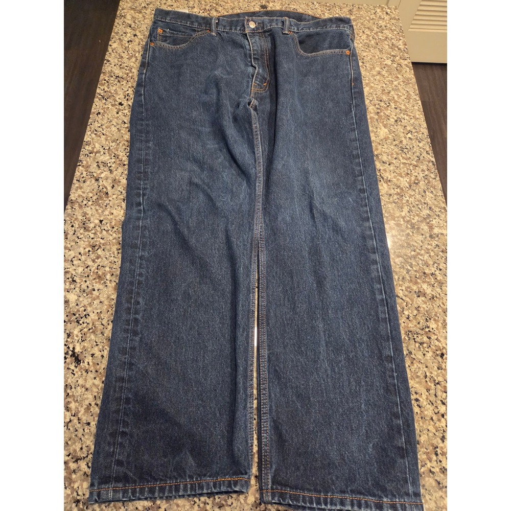 Levis 505 Regular‎ Fit Mens Dark Wash Straight Leg Denim Jeans Blue W40 L30